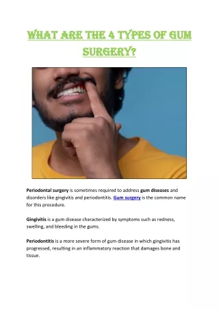 What Are The 4 Types of Gum Surgery