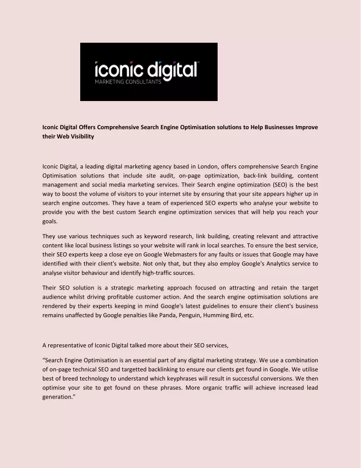 iconic digital offers comprehensive search engine