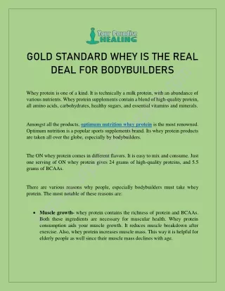 DO YOU KNOW GOLD STANDARD WHEY IS THE REAL DEAL FOR BODYBUILDERS ??