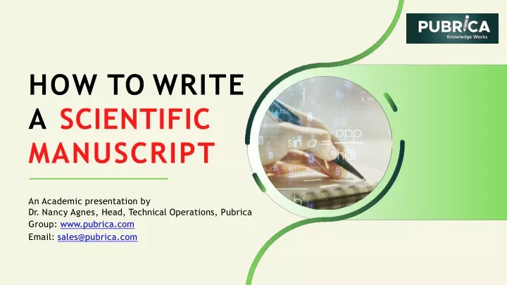 how to write a scientific manuscript