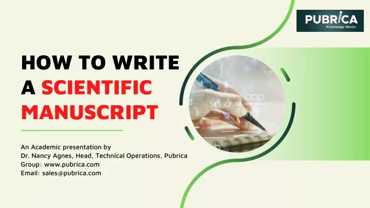 how to write a scientific manuscript