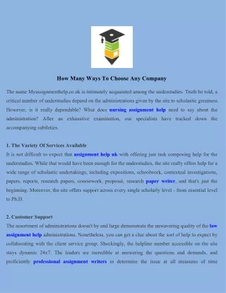 how many ways to choose any company