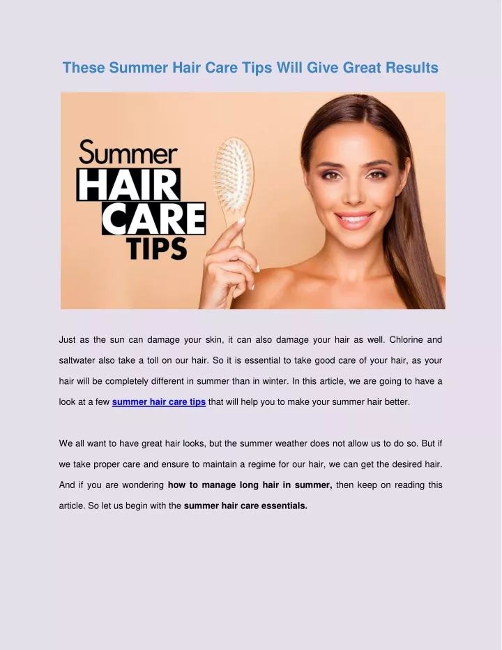 these summer hair care tips will give great