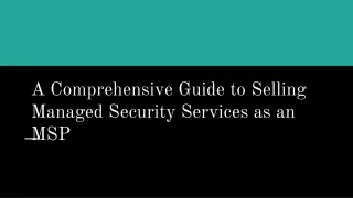 A Comprehensive Guide to Selling Managed Security Services as an MSP