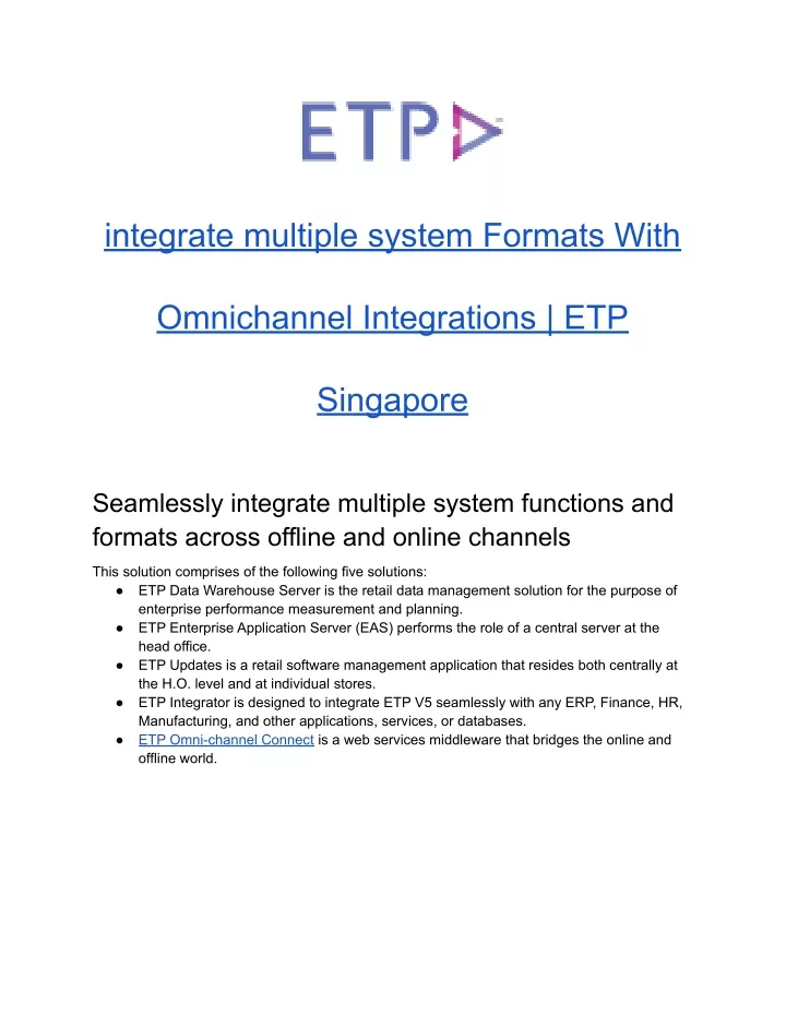 integrate multiple system formats with