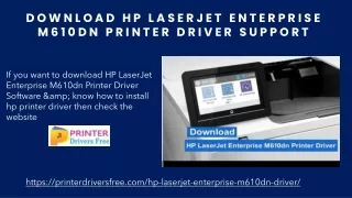 Download HP LaserJet Enterprise M610dn Printer Driver