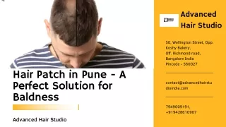 Hair Patch in Pune - A Perfect Solution for Male Pattern Baldness