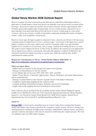 global stevia industry analysis
