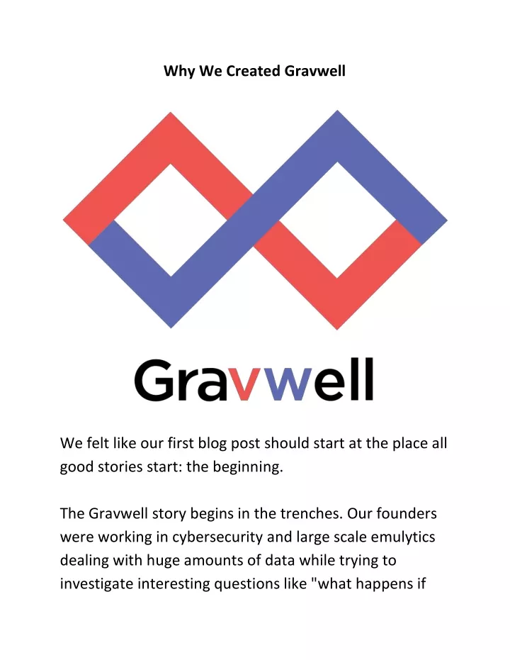 why we created gravwell