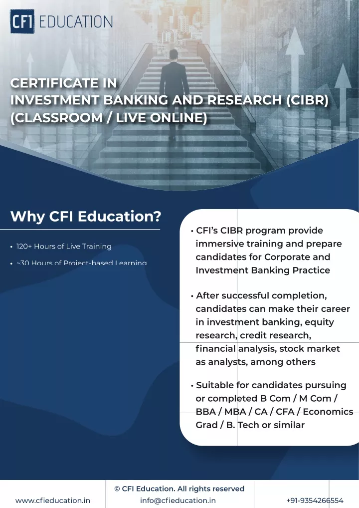 certificate in investment banking and research