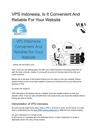 vps indonesia is it convenient and reliable