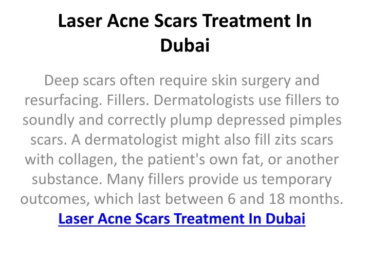 laser acne scars treatment in dubai