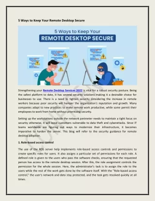 5 ways to keep your remote desktop secure