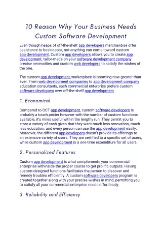 10 reason why your business needs custom software
