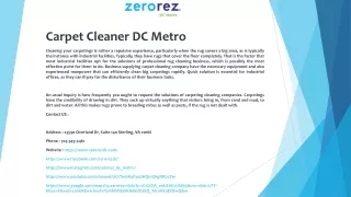 carpet cleaner dc metro