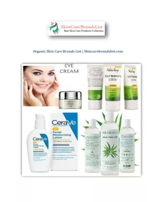 Organic Skin Care Brands List | Skincarebrandslist.com