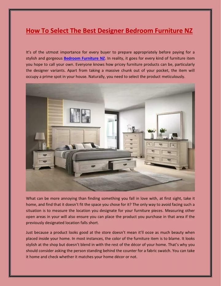 how to select the best designer bedroom furniture