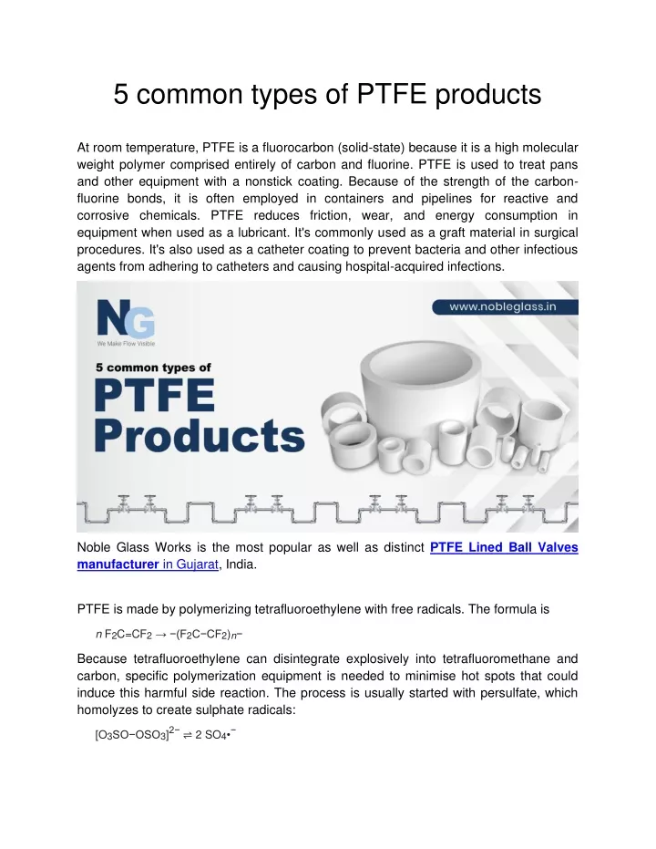 5 common types of ptfe products