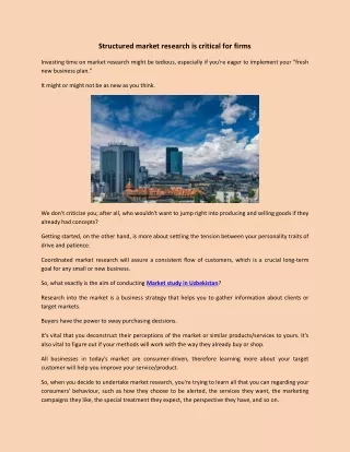 structured market research is critical for firms