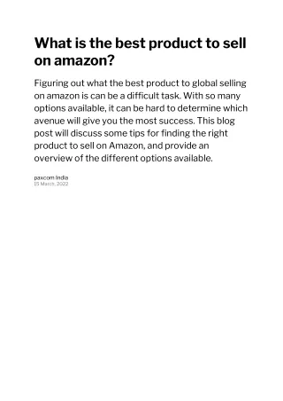 what is the best product to sell on amazon