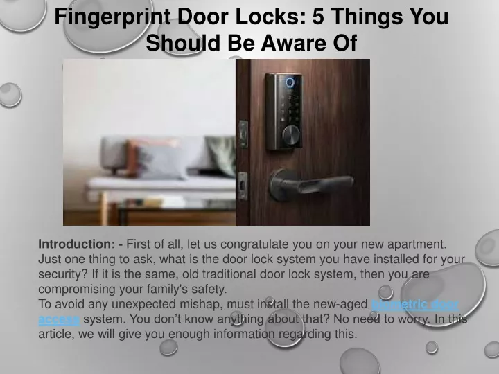 fingerprint door locks 5 things you should