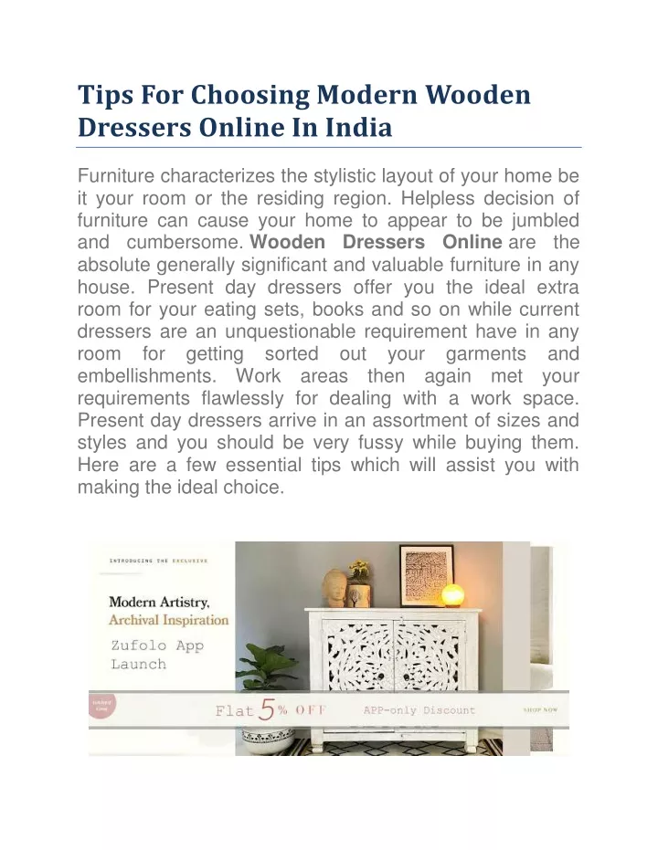 tips for choosing modern wooden dressers online