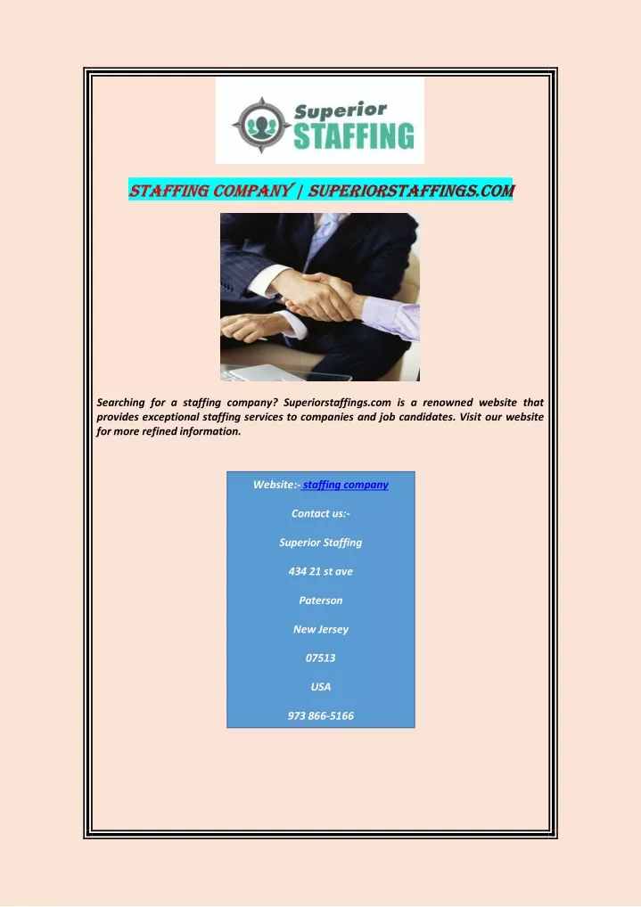 searching for a staffing company