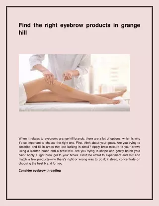 find the right eyebrow products in grange hill