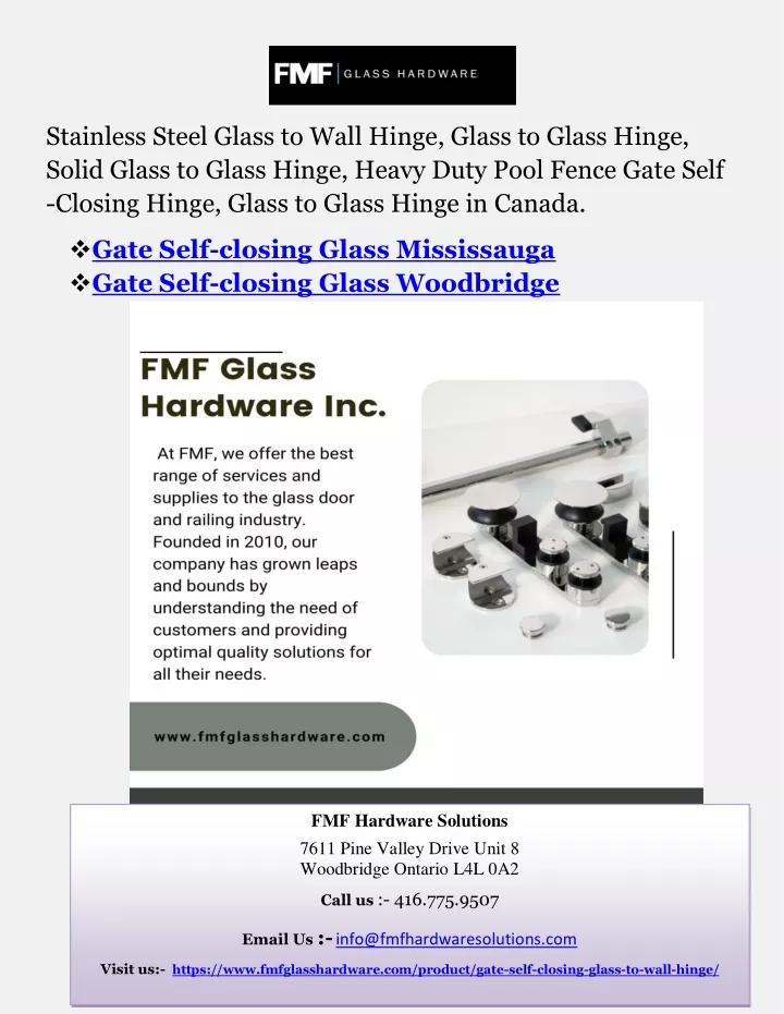 stainless steel glass to wall hinge glass