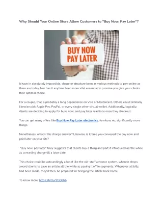 why should your online store allow customers