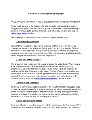 4 quick tips to learn programming languages