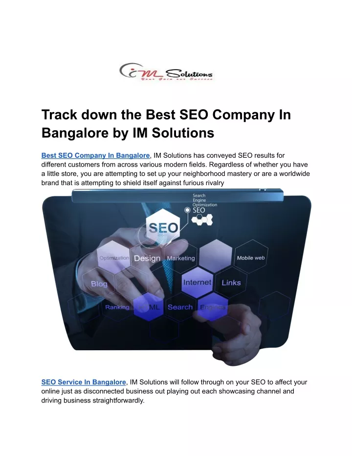 track down the best seo company in bangalore