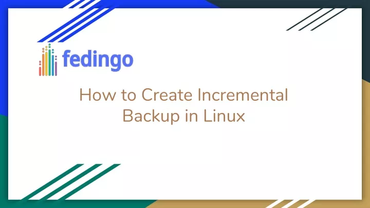 how to create incremental backup in linux