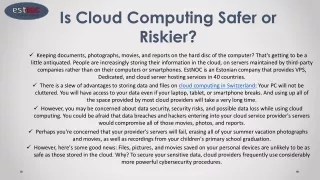 is cloud computing safer or riskier