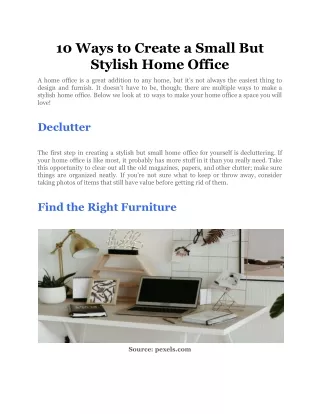 10 ways to create a small but stylish home office