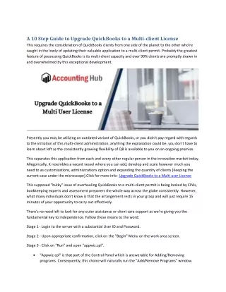 a 10 step guide to upgrade quickbooks to a multi