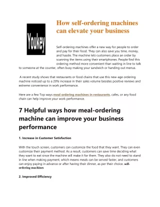 How self-ordering machines can elevate your business