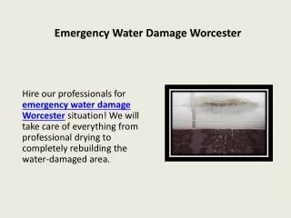 Emergency Water Damage Worcester