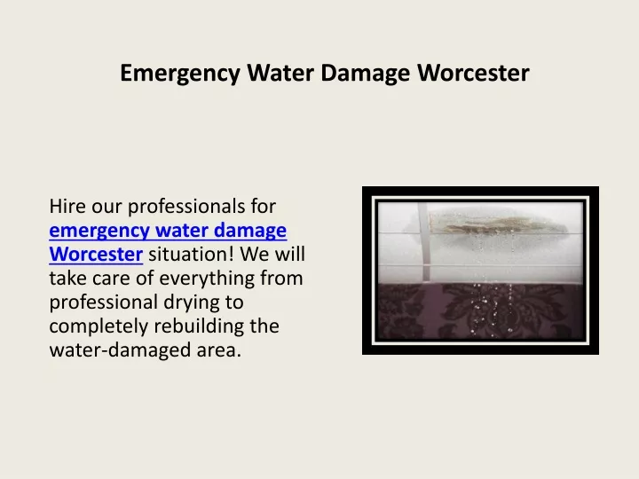 emergency water damage worcester