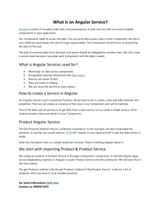 what is an angular service