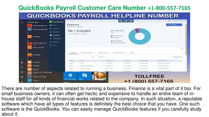 quickbooks payroll customer care number 1 800 557 7165