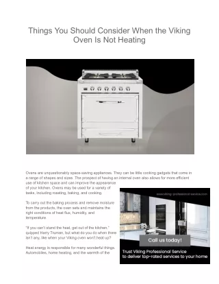 Things You Should Consider When the Viking Oven Is Not Heating