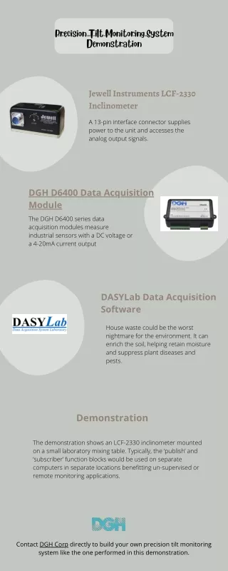 Precision Tilt Monitoring System Demonstration