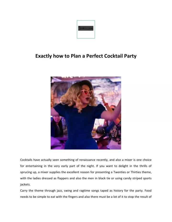 exactly how to plan a perfect cocktail party