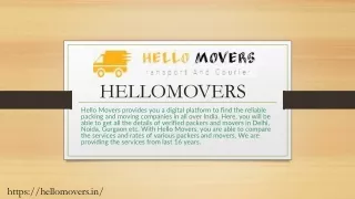HELLOMOVERS Packers and movers in Bathinda PPT