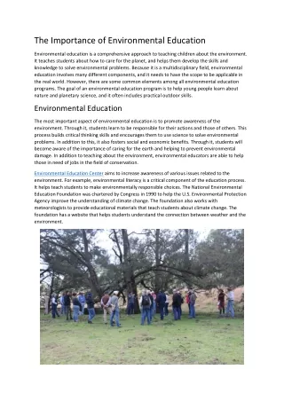 Best Environmental Education Center | CRATER
