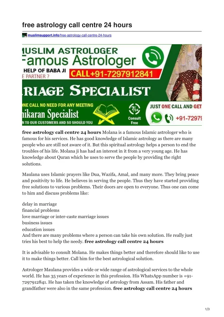 free astrology call centre 24 hours