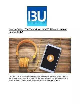 how to convert youtube videos to mp3 files