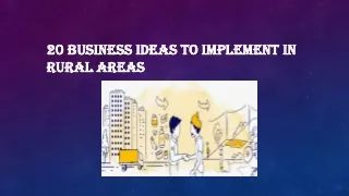 20 Business Ideas To Implement In Rural Areas
