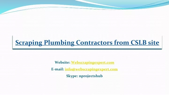 scraping plumbing contractors from cslb site